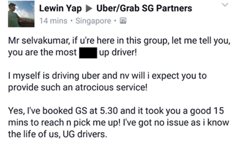 Uber Grab Driver Uber driver books Grab ride, only to allegedly get thrown out during ...