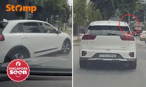 Driver makes illegal U‑turn, blocks car, then shows middle finger