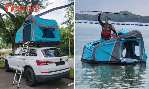 'Very interesting' car rooftop tent that turns into boat spotted at Pasir Ris Park