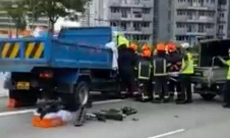 63-year-old man taken to hospital after accident involving 2 lorries on PIE