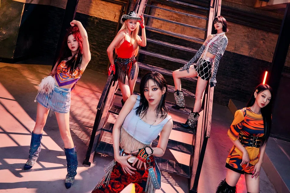 Among the girl groups performing at Waterbomb Singapore 2025 are South Korean girl group Exid, comprising (clockwise from left) Solji, Elly, Jeonghwa, Hyelin and Hani.