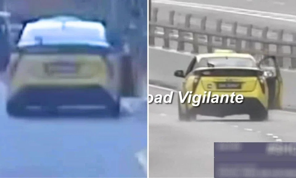 The taxi was seen with its car door open in two separate videos. 