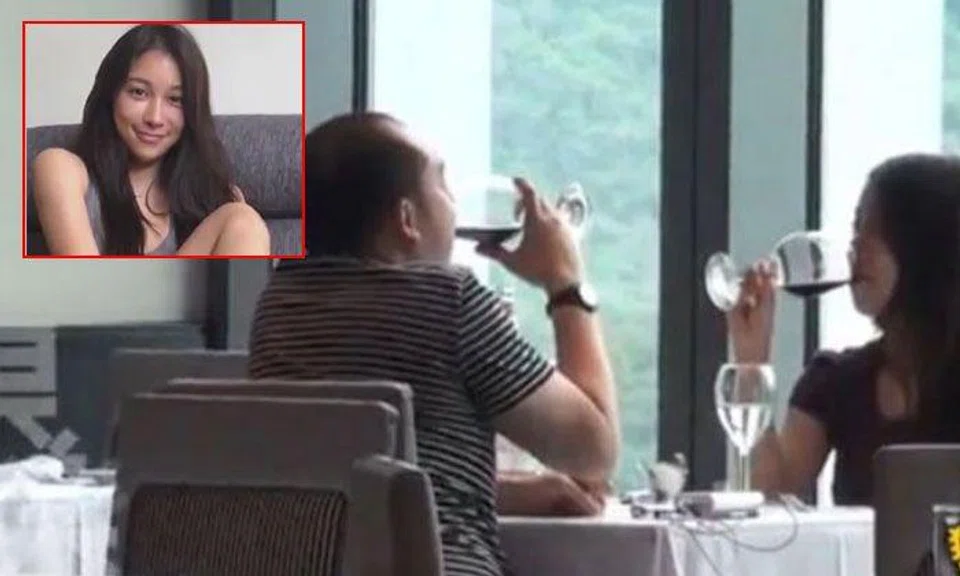 Mr Mohd Nazifuddin Najib was spotted wining and dining with Taiwanese celebrity Celia Chang in a Taipei restaurant. PHOTO: SCREENSHOT FROM APPLE DAILY