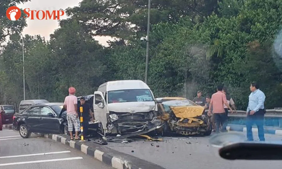 3 taken to hospital after accident involving van and 2 cars at Eng Neo ...