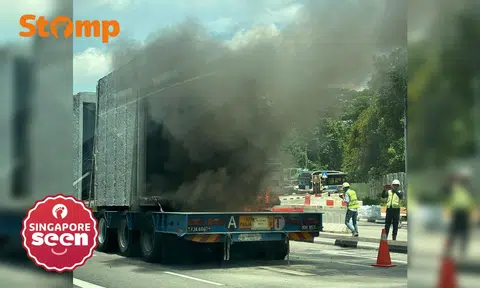 trailer on fire