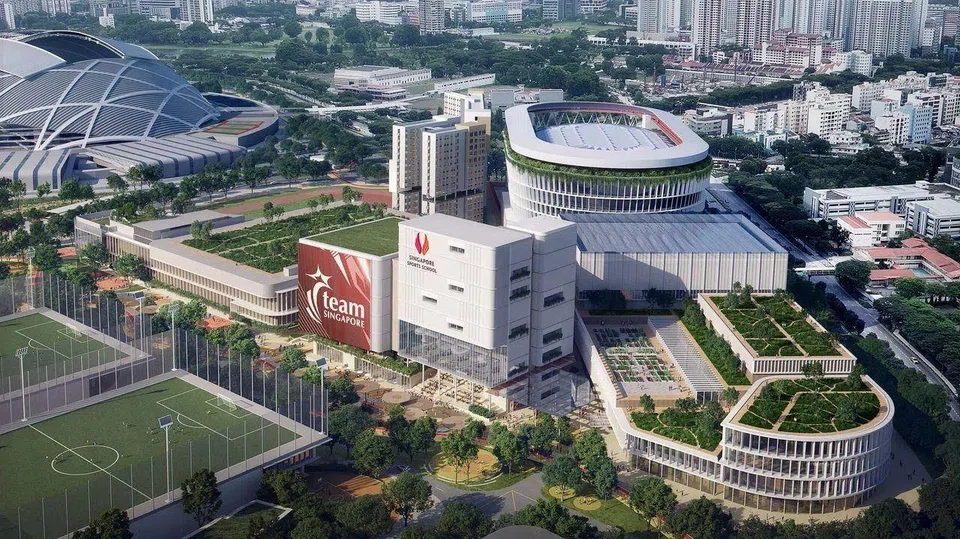 An artist’s impression of the new home of Team Singapore in Kallang.