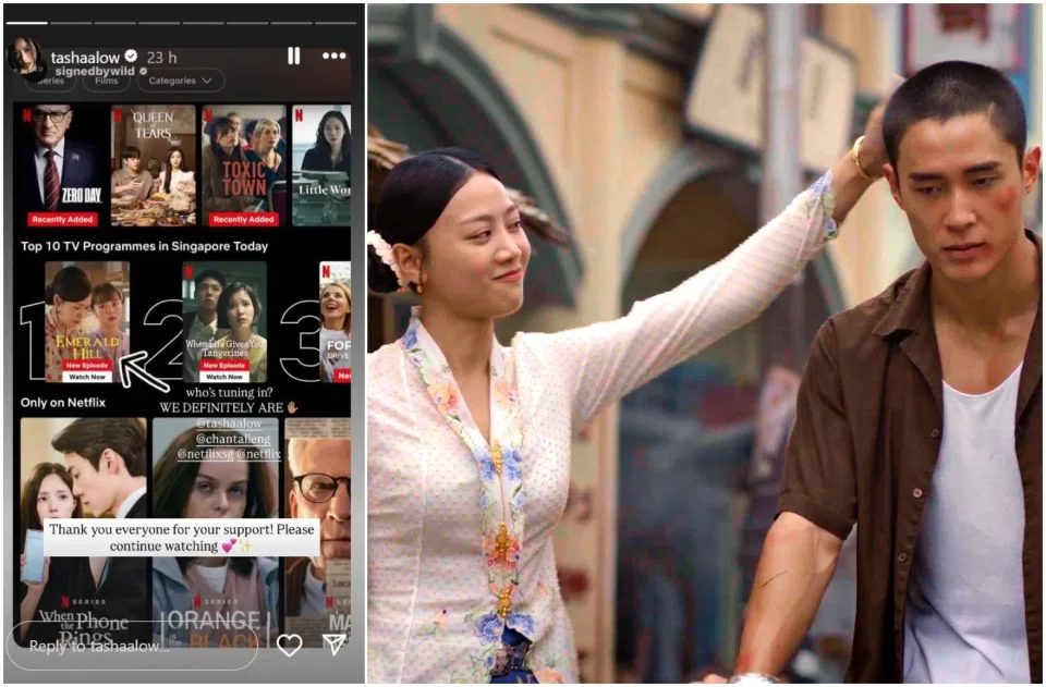 Tasha Low, who plays primary protagonist Xinniang, reposted a screenshot of the series topping Netflix’s chart in Singapore on Instagram.