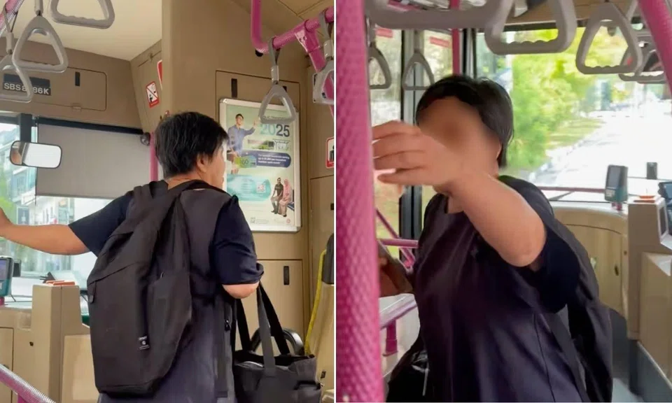 A woman forgot to pay her bus fare and faced the wrath of a fellow passenger.