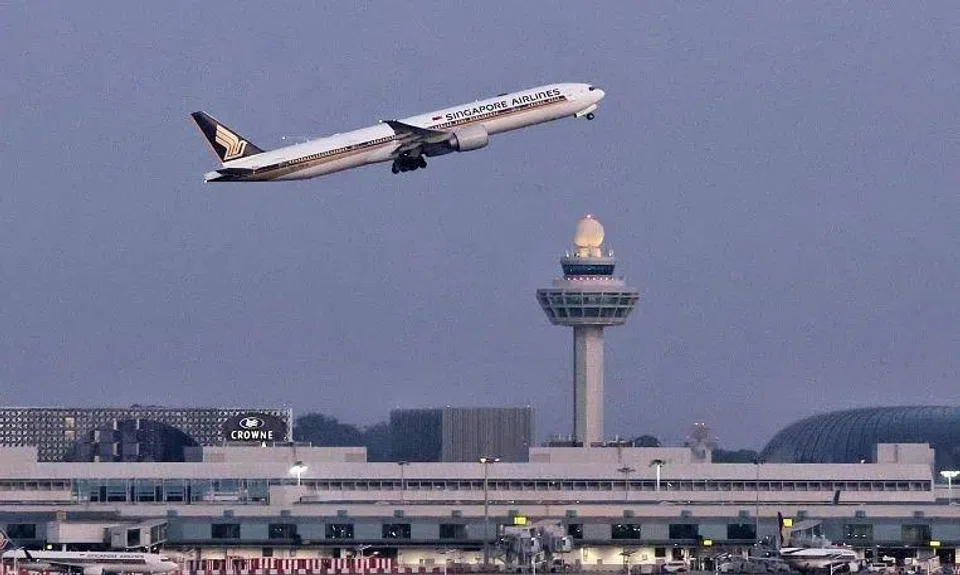 Twelve flights due to land at Changi Airport and six flights bound for Seletar Airport were redirected.