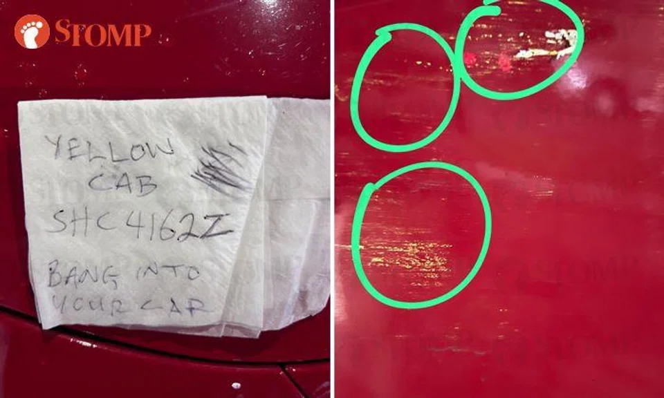 Driver grateful to witness who left note on her Mercedes about hit-and-run in Clementi