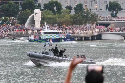 For the first time, the NDP show will extend from the Padang to Marina Bay as part of an “expanded canvas” to mark Singapore’s 60th birthday.