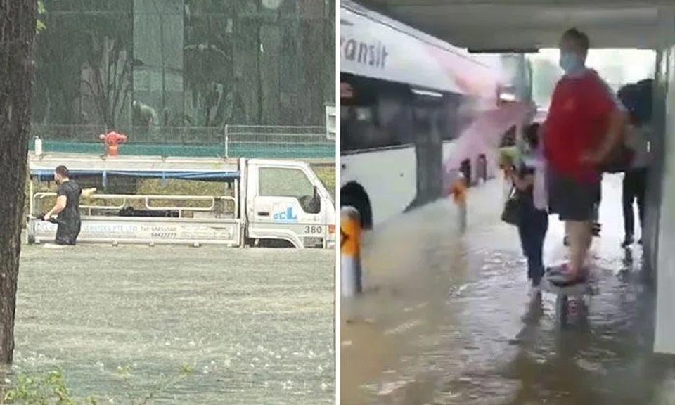 Flash floods hit various parts of Singapore after heavy rainfall on Tuesday morning