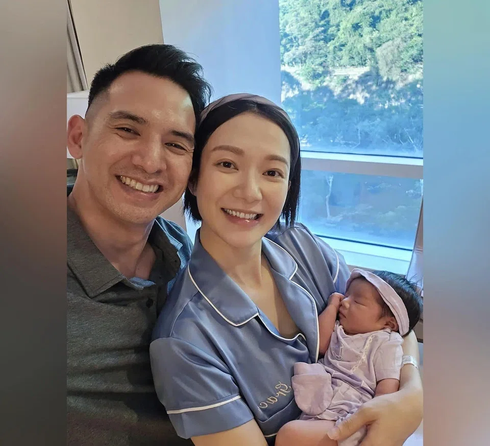 Hong Kong actress Grace Wong with her husband Daniel Chang and their daughter Audrey Chang.