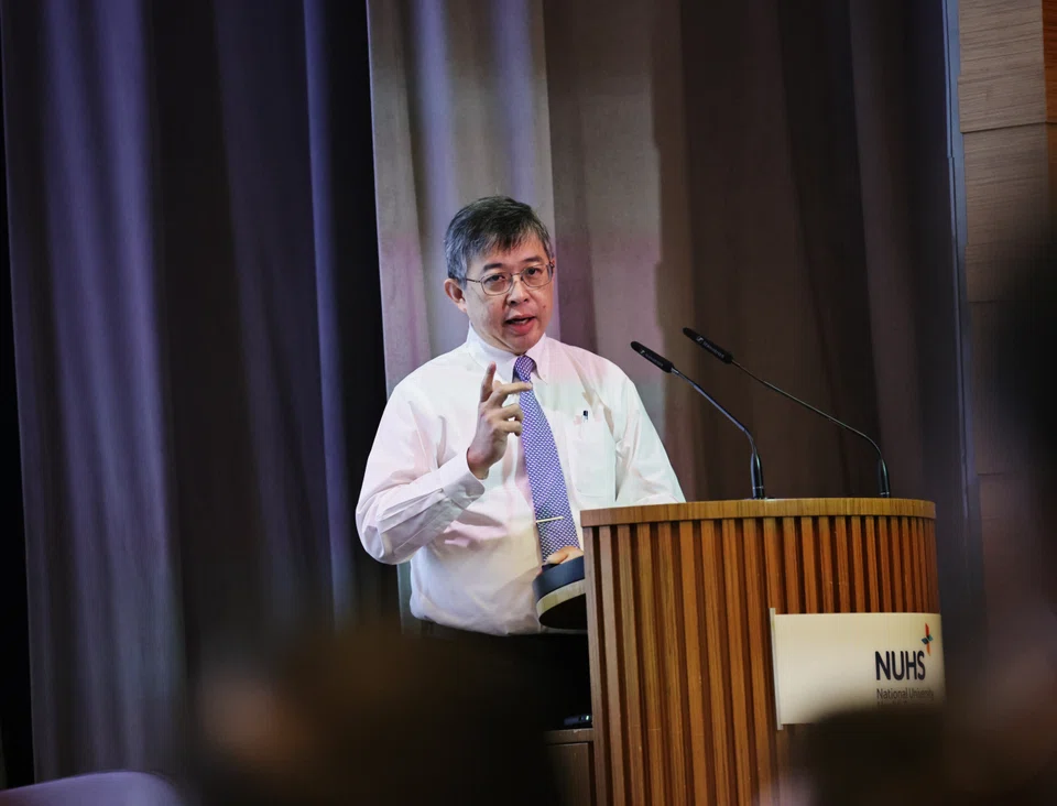 MOH's director-general of health Kenneth Mak speaking at the event on Oct 3.