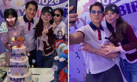 Aaron Kwok celebrates 60th birthday with wife Moka Fang's first appearance since birth of third daughter
