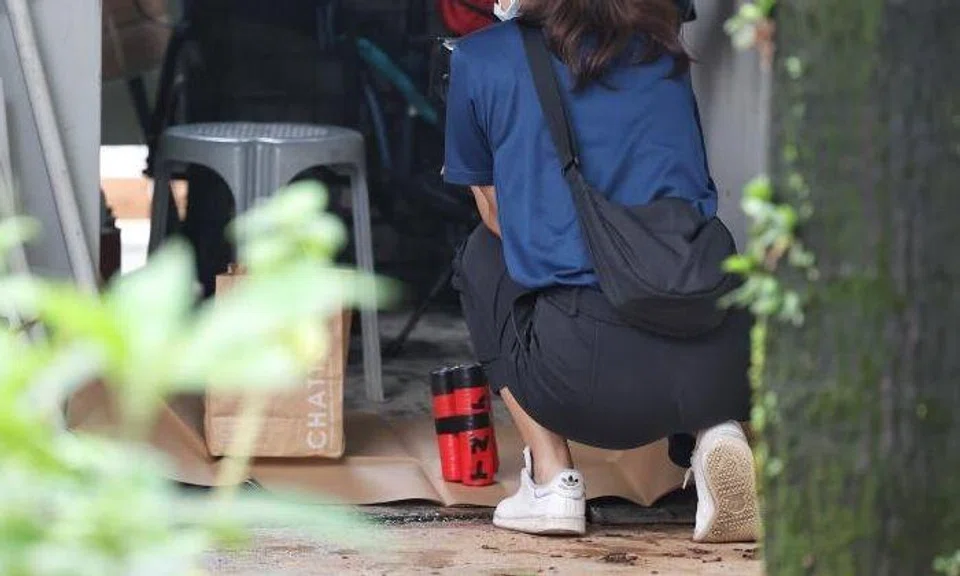 The police said they were alerted to a suspicious item at Ang Mo Kio Industrial Park 2. Photo: Shin Min Daily News