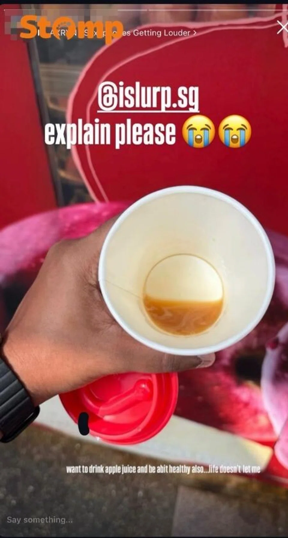 Woman’s boyfriend gets shocked after getting ‘almost empty’ cup of apple juice from iSlurp