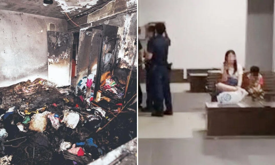 2 fires break out in punggol, 6-year-old child starts one of them