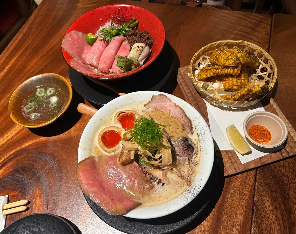 Mensho Tokyo Singapore is famous for its chicken soup ramen. 
