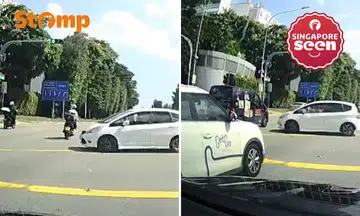 Honda driver nearly collides with multiple vehicles after making illegal turn at Sims Avenue