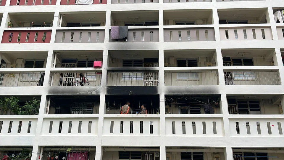 The fire, which broke out in a third-floor unit at Block 63, Lorong 5 Toa Payoh, was extinguished by the time ST arrived at the scene at about 10.50am.