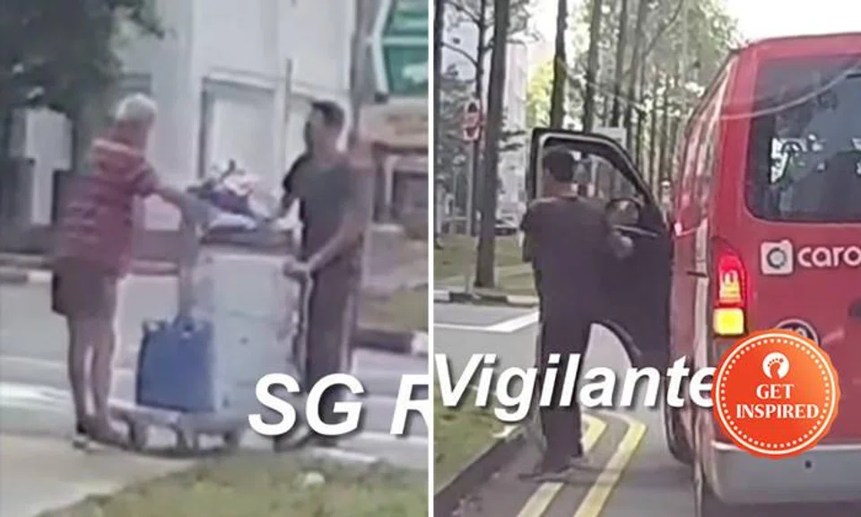 Man lauded for leaving van to help elderly man struggling with loaded trolley in Woodlands