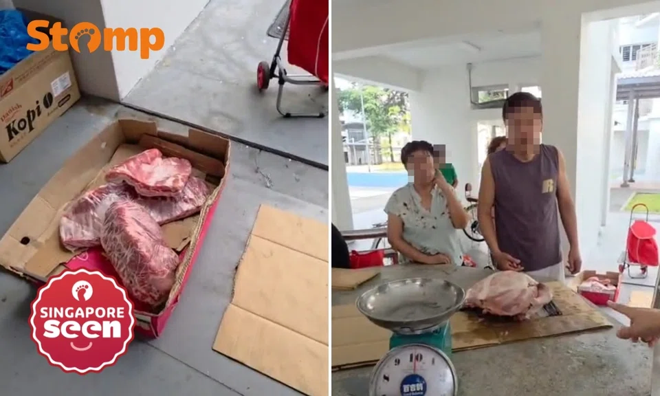SFA investigating ‘illegal hawking’ of raw meat at Sengkang void deck that angered Stomper