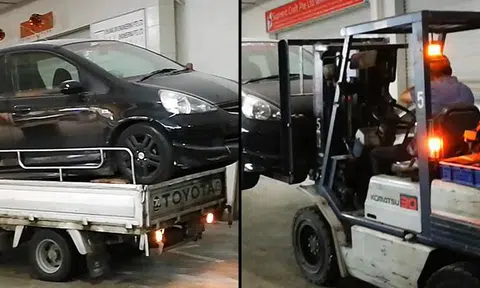 Towing company which moved Peugeot on back of lorry: "It's perfectly legal"