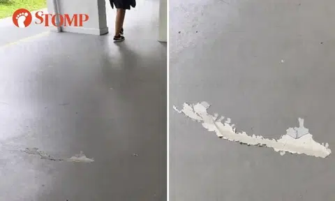 Newly painted floor in Hougang void deck peeling due to moisture seeping in during downpour: Town council