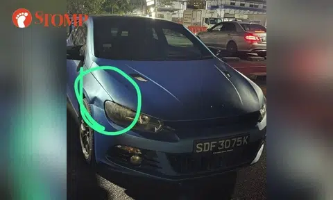 Van hits parked Volkswagen at Punggol Container Park and drives off: Witness
