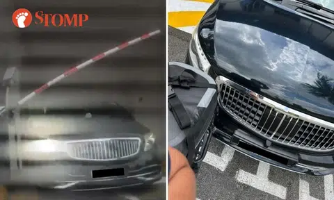 Van tailgates motorcycle out of Jurong carpark and allegedly hits it, driver tells rider 'You didn't die what'