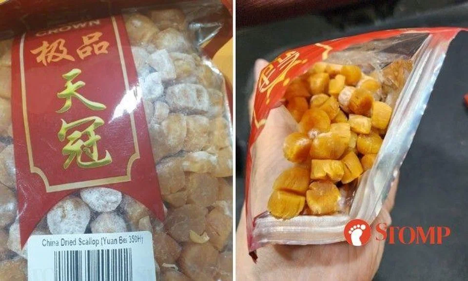 The Stomper said he realised the dried scallops were mouldy only when he opened a pack. 