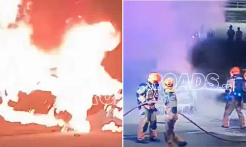 BMW goes up in flames on TPE, driver found dead at scene