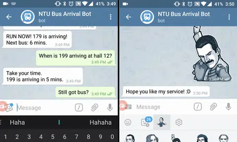 NTU students, you can now check campus bus arrival times on Telegram