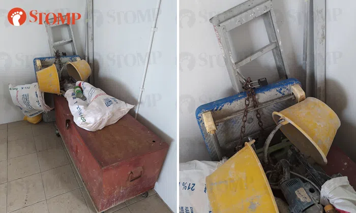 Yishun resident uses lift landing as 'private storage area' and even ...