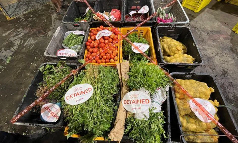 Food imported illegally from Malaysia seized after joint operation on delivery trucks