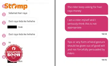 Foodpanda delivery rider asks for duit raya