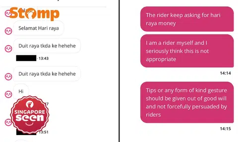 Foodpanda delivery rider asks for duit raya