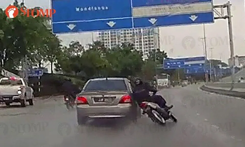 Motorcyclist hit by car in Malaysia: Stomper shares video to help with insurance claim