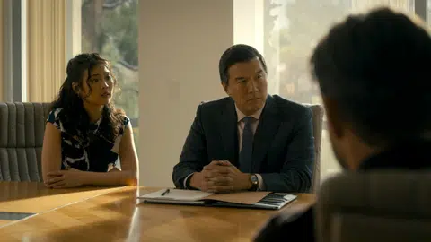 Singaporean actress Valerie Loo (left) portrays an interpreter for a Singaporean businessman in the American crime drama series Countdown (2025).