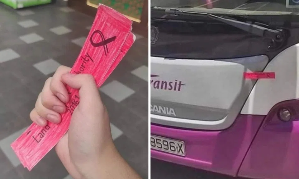 The Instagram post seems to suggest that the original poster was banned from the Tampines Bus Interchange for pasting the sticker on the buses.