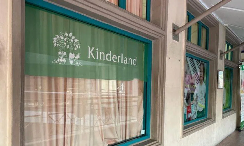 The principal of a Kinderland pre-school at the centre of a storm involving allegations of child abuse by a teacher has been removed from the post and barred from participating in activities relating to children. Photo: The Straits Times