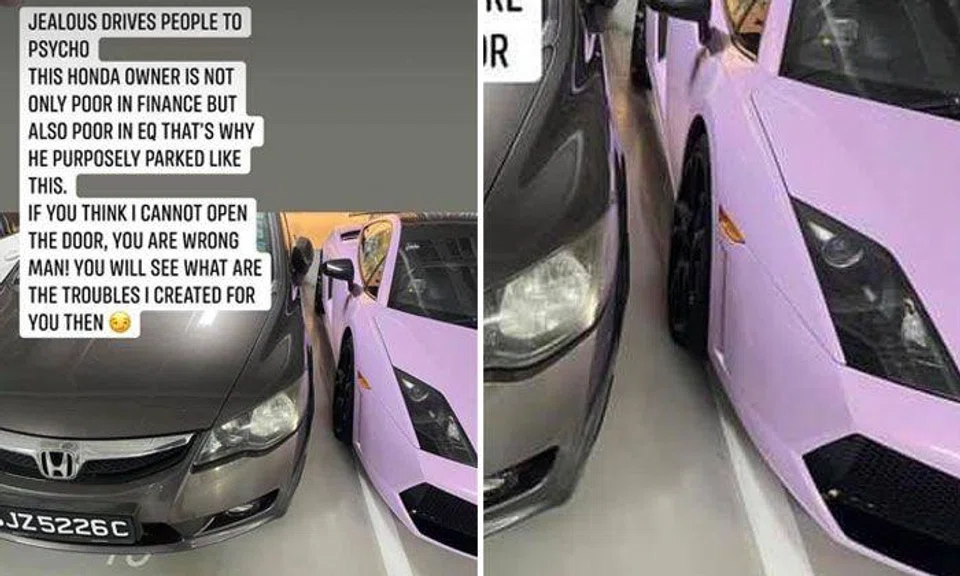 Lambo driver shames Honda driver online -- but is the one who parked out of her lot