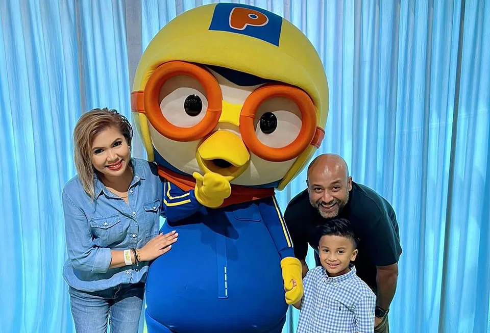 Mrs Angelene Hermann with her husband Melvinder Singh and son Ayden. 