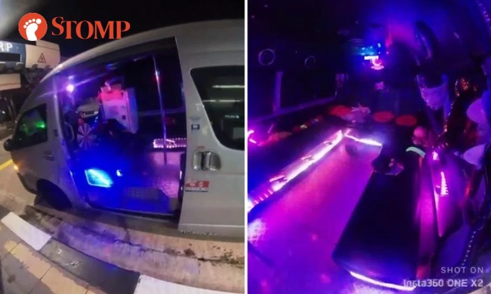 After driving the woman back to her place, the Stomper returned to MBS and took a video of the party bus.