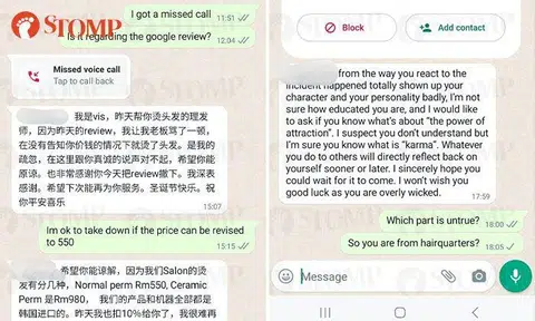 KL hair salon admits to failing to inform Stomper of perm price, but denies she was 'cheated'