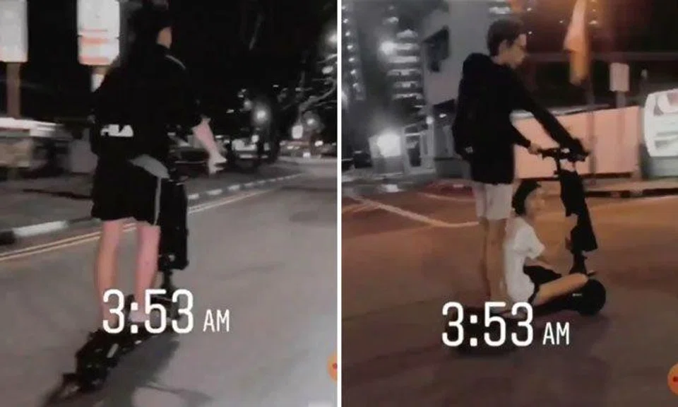 'Siao lang' rides PMD on road with friends in wee hours and posts video on Instagram Stories