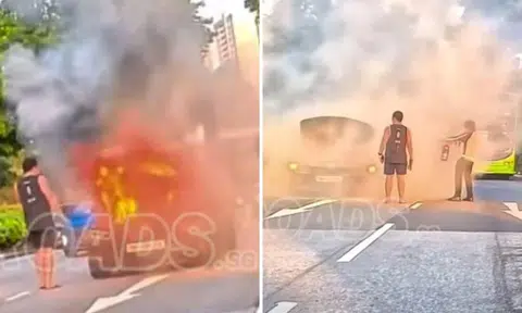 SBS Transit bus drivers to be recognised by SCDF for putting out car fire in Ang Mo Kio