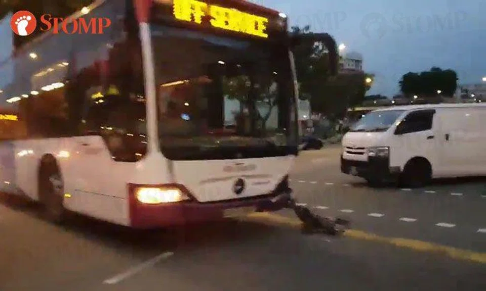 Female passenger taken to hospital after van crashes into bus at Upper Serangoon Road