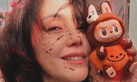 Zoe Tay gets bloody 'strange' with Labubu for Halloween